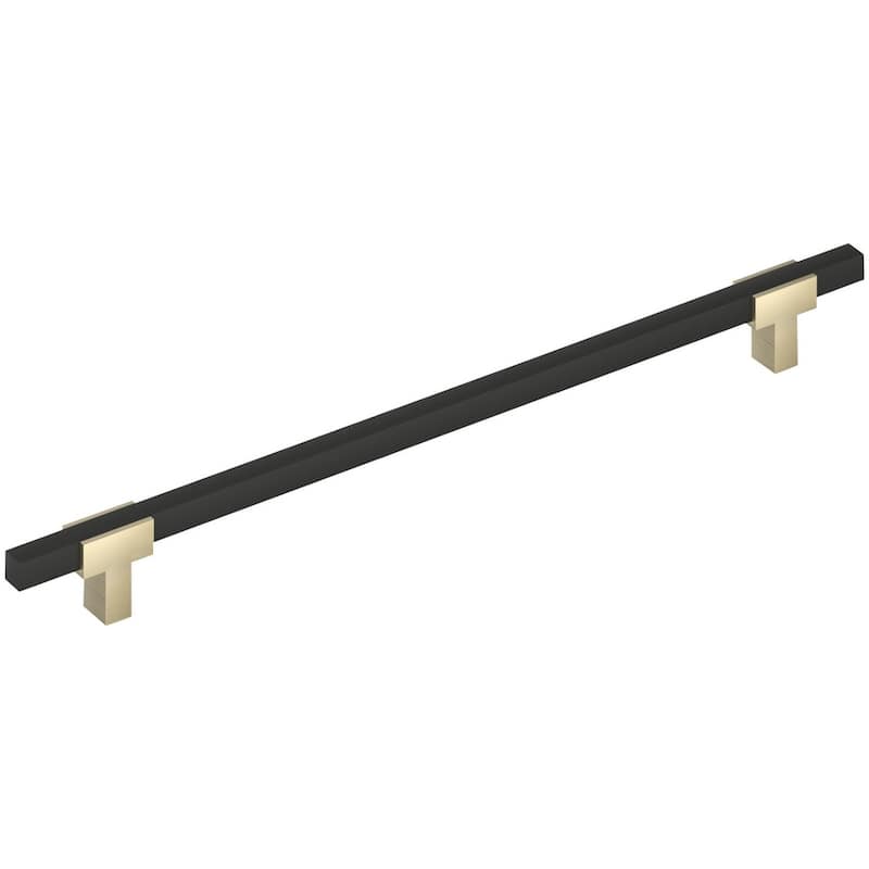 Amerock BP54091 Urbanite 18" Center to Center Bar Cabinet Pull - Golden Champagne / Matte Black