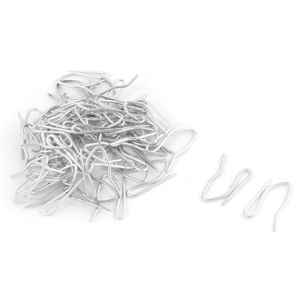Stainless Steel Pleat Drapes Curtain Hooks Clips 3cm x 2cm 50Pcs - Silver Tone