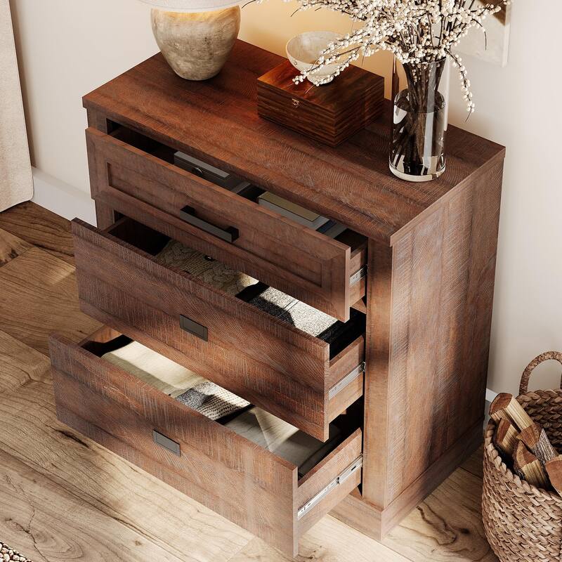 WAMPAT Mid Century Modern Dresser, 31.9" Tall Storage Cabinet with Drawers
