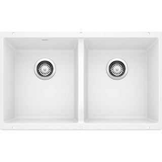 Blanco SILGRANIT Granite Composite Sink PRECIS Equal Double Bowl White