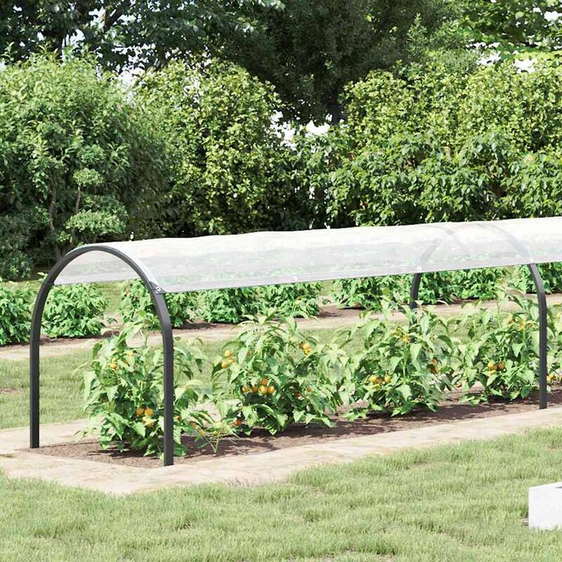 vidaXL Plant Cover Transparent and Black Polyethylene 6.6 x 13.1 ft - 79.2 x 157.2 x 4.3