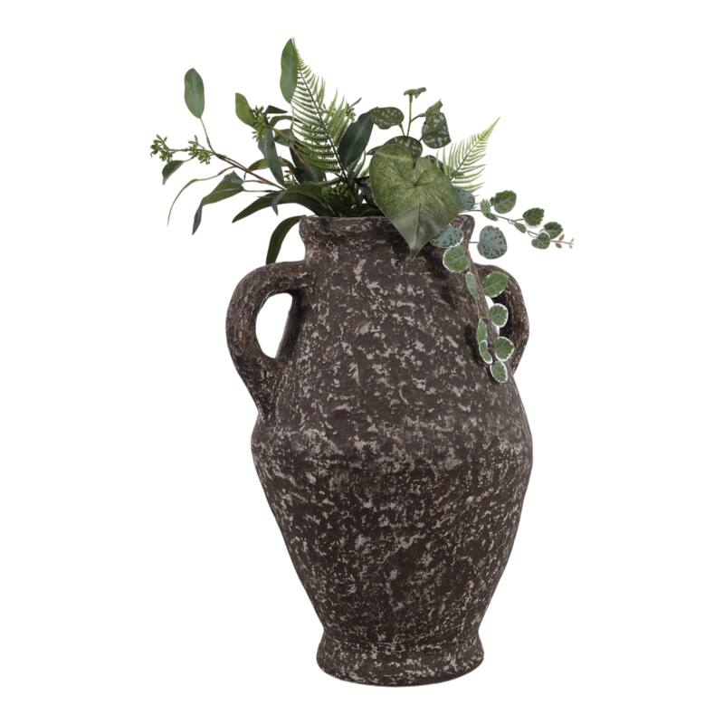 Pottery Paper Mache Vase Casual Mixed Material Handcrafted