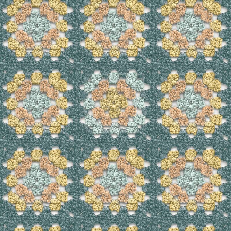 Chesapeake Maud Teal Crochet Geometric Wallpaper