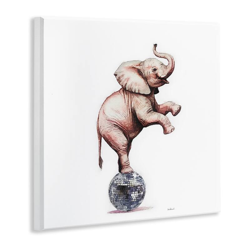 Stupell Elephant on Disco Ball Wall Plaque Art Design By Amanda Greenwood