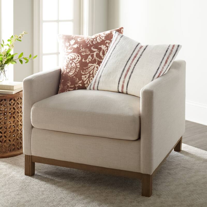 Yarn-Dyed Cotton Decor Throw Pillow in Framed Stripe