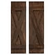 preview thumbnail 4 of 6, X Board & Batten Exterior Shutters Pair 36" - Coffee Brown