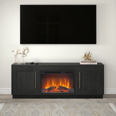 Tillman Rectangular TV Stand with Log Fireplace for TV's up to 75"