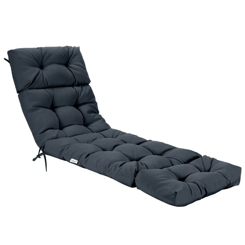73" Comfortable Lounge Chair Cushion with Head Pillow and Waterproof for Outdoor or Indoor Use - 73'' x 22'' x 4'' (L x W x H)