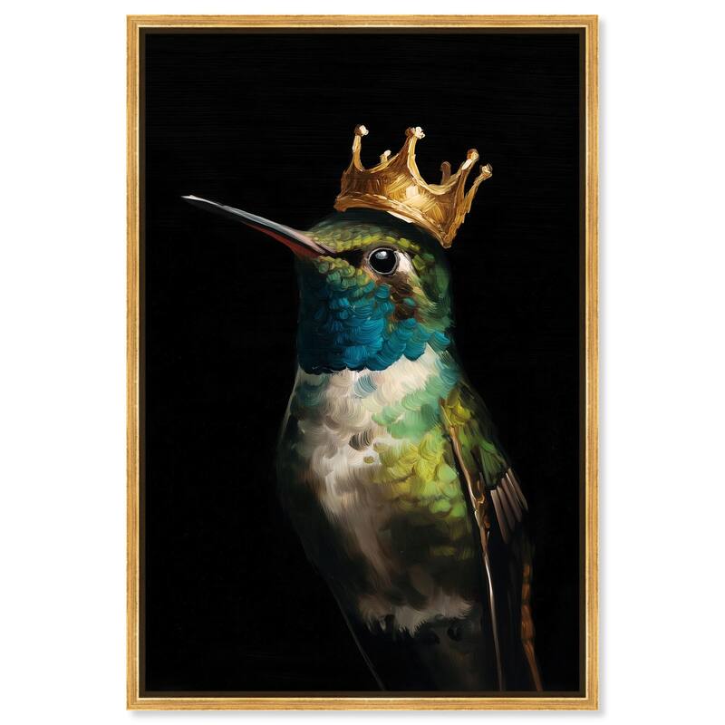 Crowned Azure Bird I Canvas by Art Remedy - Gold - 10" x 15"