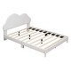 preview thumbnail 16 of 19, Fairytale-Like Kids Bed Velvet Upholstered Bed Frame Platform Bed with Cloud-Shape Headboard for Boys Girls, Full Size