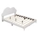 preview thumbnail 14 of 34, Velvet Upholstered Bed with Cloud-Shape Headboard, Wood Platform Bed Frame for Boys Girls Easy Assembly, No Box Spring Needed