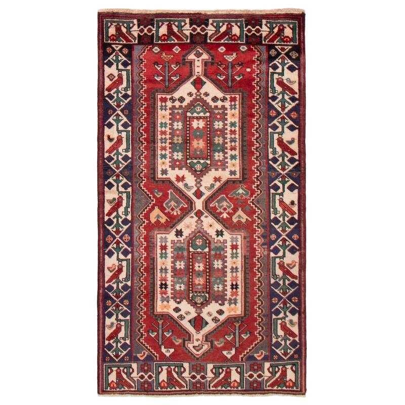ECARPETGALLERY Hand-knotted Anadol Dark Red Wool Rug - 3'11 x 7'3 - Dark Red - 3'11 x 7'3