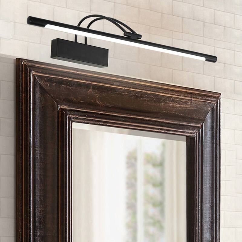 Modern 1-Light Bathroom Linear LED Vanity Lighting Fixture - 11W: 24" - Black