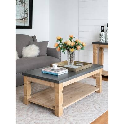 Rectangle Coffee Table 2-tier Side End Table with Open Storage Shelf