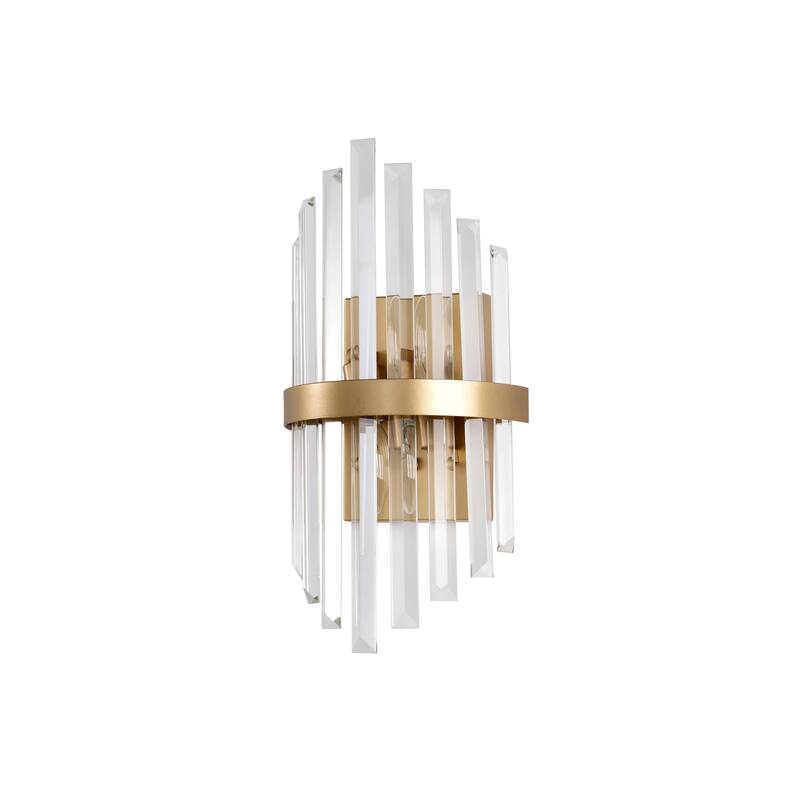 Casandra Glam 2-Light Crystal Glass Rod Decor Wall Sconce - Glossy Bronze