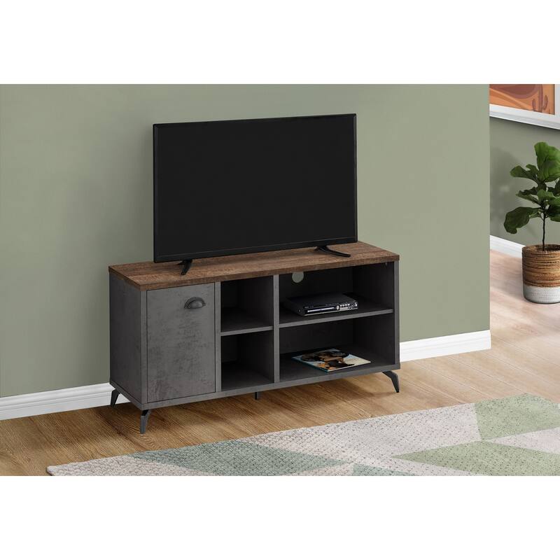 Modern 48" TV Stand, Industrial Media Console with Storage, Adjustable Shelves, and Cable Management