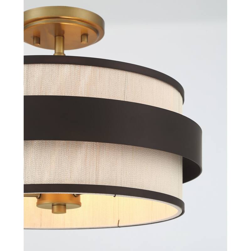 Minka Lavery 3685 Harbor Wrap 3 Light 16" Wide Semi-Flush Drum Ceiling
