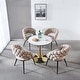 preview thumbnail 2 of 8, Modern chair(set of 2 ) with golden color iron tube legs, soft cushions and comfortable backrest, hairball back