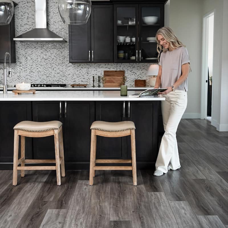 Maven Lane 26" Adrien Saddle Kitchen Counter Height Stool