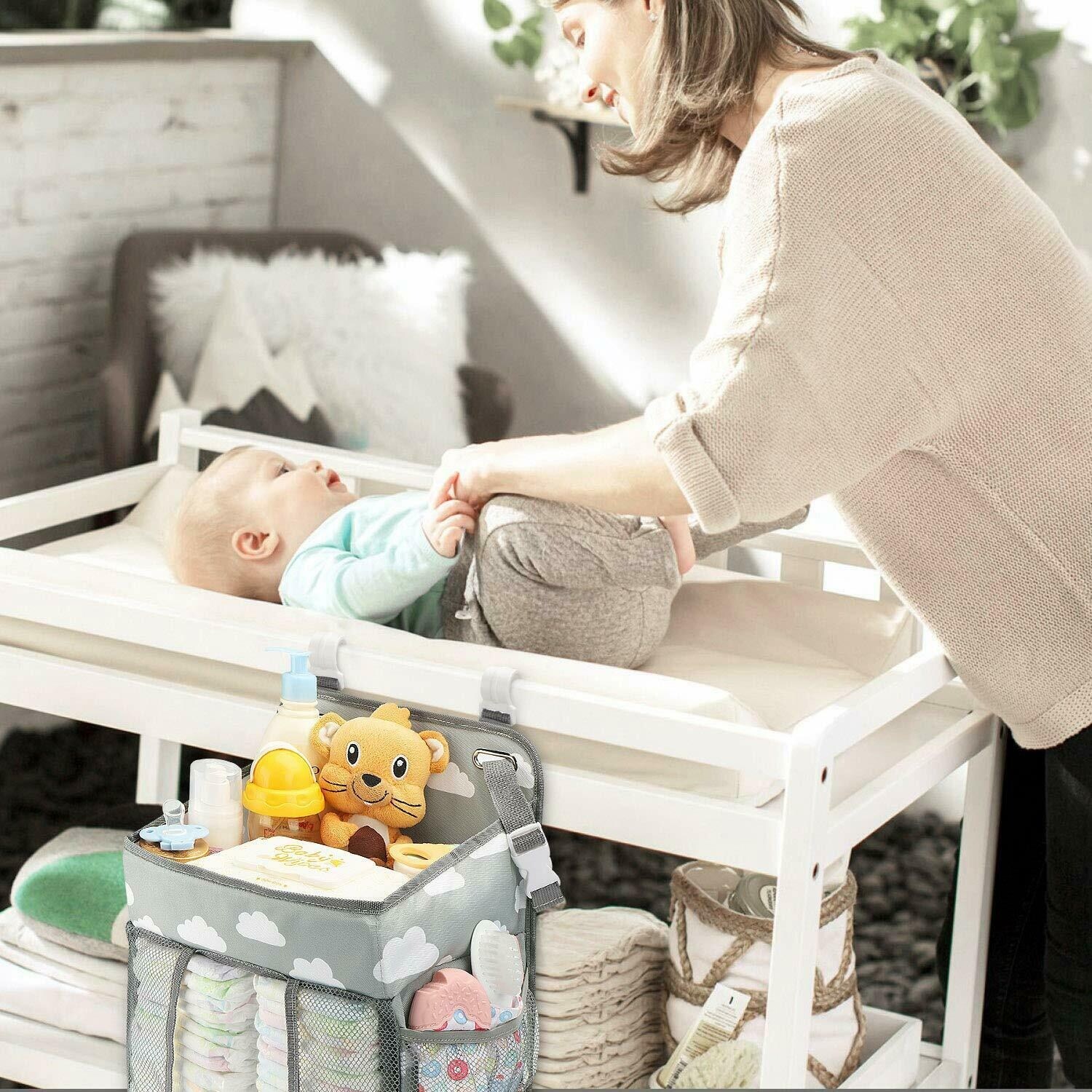 Baby Hanging Crib Organizer Nappy Diaper Changing Storage Caddy Bag Organiser 10.5 x 8 x 18.5 On Sale Bed Bath Beyond 38398066
