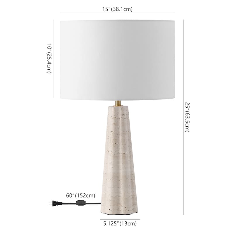 SAFAVIEH Couture Naveen Travertine Table Lamp - 15"W x 15"D x 25"H