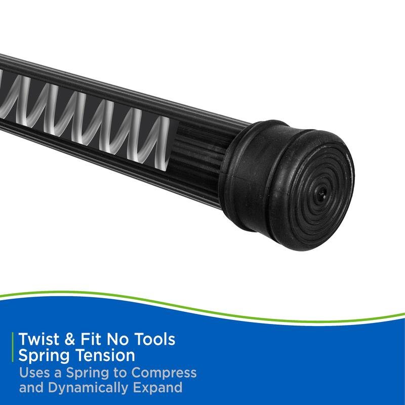 Kenney Twist & Fit No Tools Spring Tension Utility Closet or Shower Curtain Rod, 42-72"