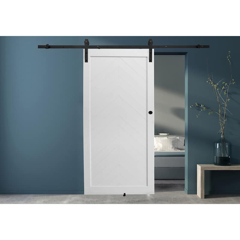 Millbrooke 36x84 Chevron White PVC Barn door kit