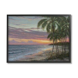 Stupell Summer Beach Palm Trees Framed Giclee Art by Martin Figlinski ...