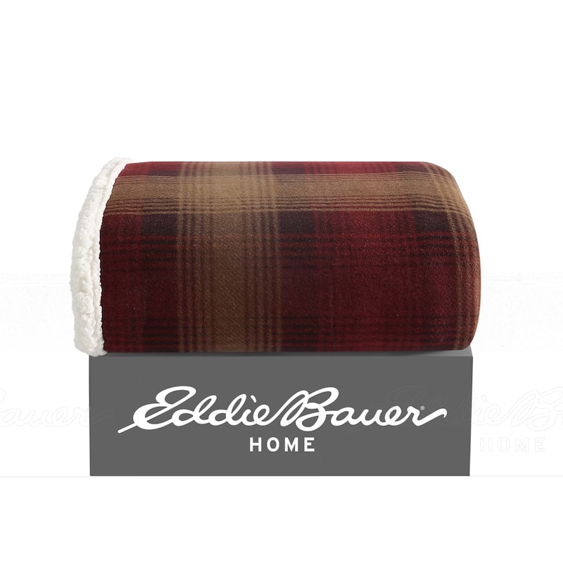 Eddie Bauer Ultra Soft Plush Fleece Reversible Oversized Throw Blankets
