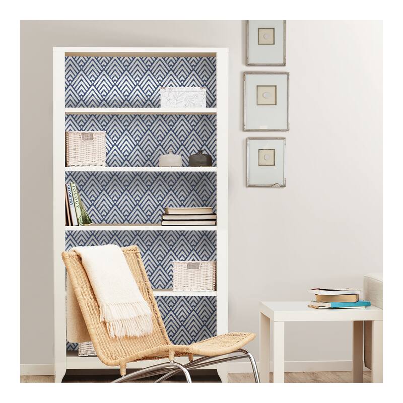 NuWallpaper Arrowhead Deep Blue Peel & Stick Wallpaper - 216in x 20.5in x 0.025in