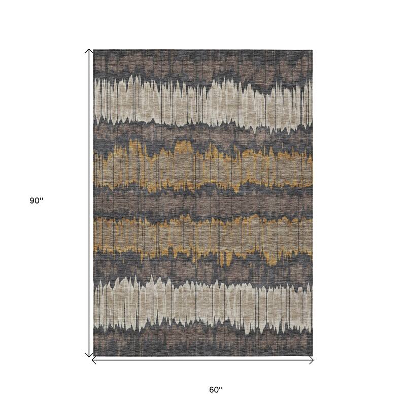 HomeRoots Striped Transitional Rectangle Outdoor Rug