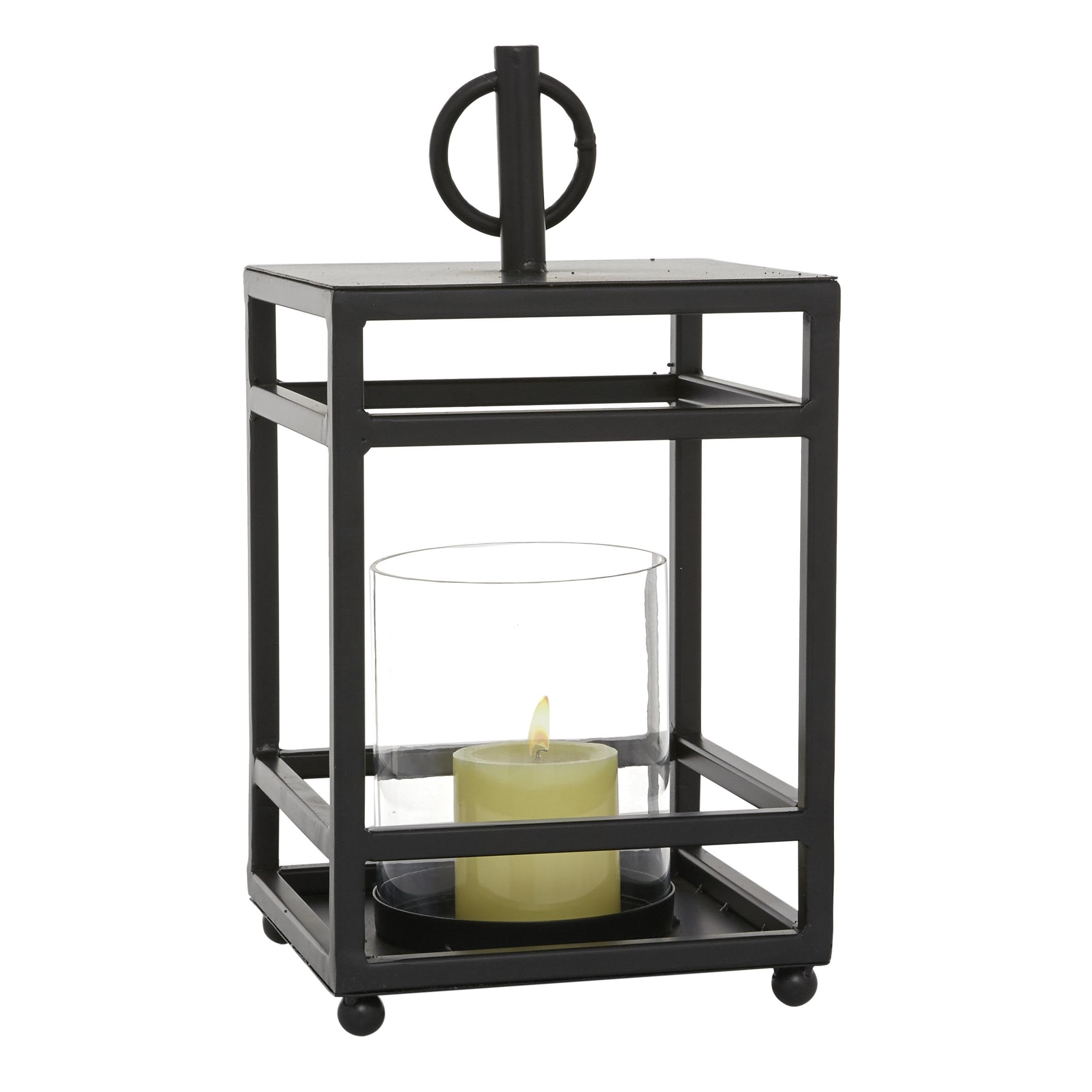 Roche River Decor - Metal Decorative Candle Lantern - Black
