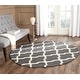 preview thumbnail 29 of 132, SAFAVIEH Handmade Cambridge Luisa Moroccan Trellis Wool Rug 4' Round - Dark Grey/Ivory