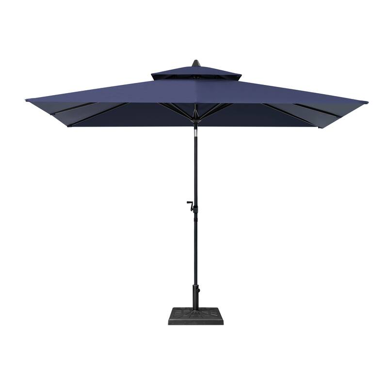 10 x 6.5 FT Outdoor Double Top Patio Market Umbrella with Base