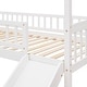 preview thumbnail 6 of 7, Twin Size Loft Bed with Slide, House-shaped Bed with Ladder, Pine Wooden Bed with Guardrails for Bedroom, White