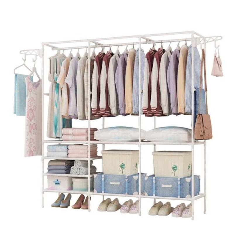 3 Tier Adjustable Metal Garment Rack with Shoe Storage Heavy Duty