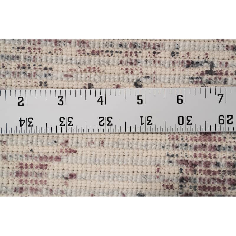 Hand Knotted Oriental Viscose Silk Carpet Modern All-Over Multi-Colored Abstract Area Rug - 8' 1'' X 5' 1''