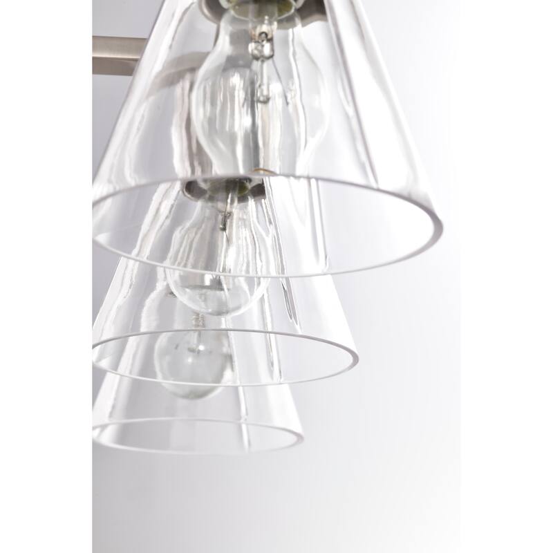 Gianna 3 Light Vanity Brushed Nickel Finish Clear Glass - Brushed Nickel