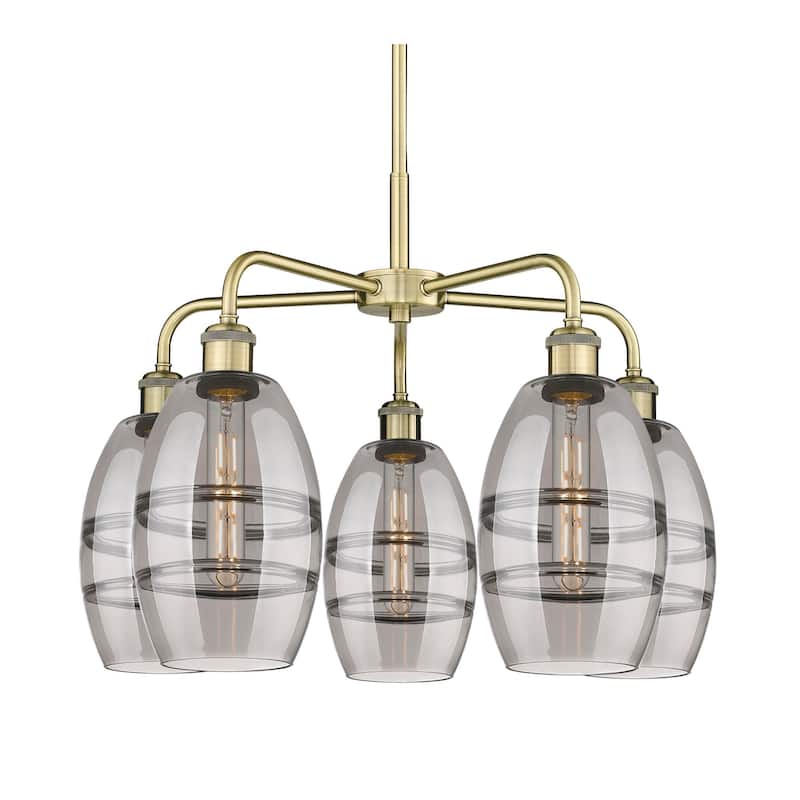 Innovations Lighting 516-5CR-14-24 Vaz Chandelier Vaz 5 Light 24" Wide - Antique Brass / Smoked