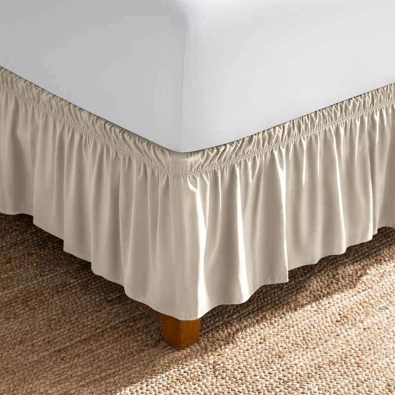 Bare Home Adjustable Wrap Around Bed Skirt - Twin XL - Sand