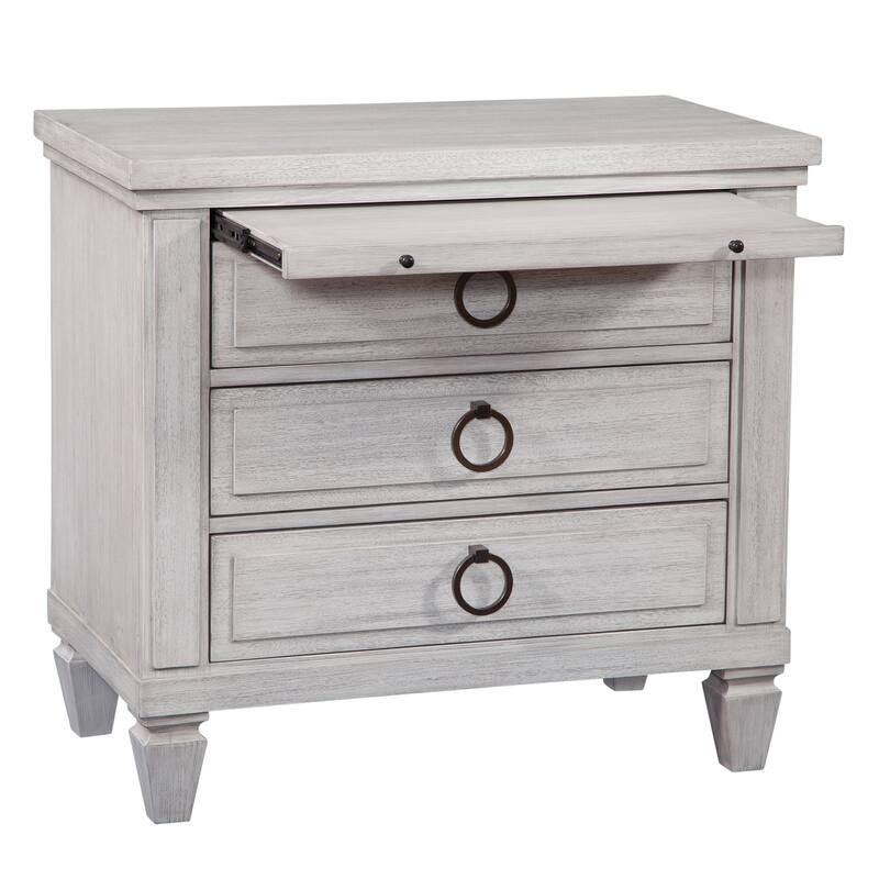 Sonata 3-drawer Oyster White Nightstand