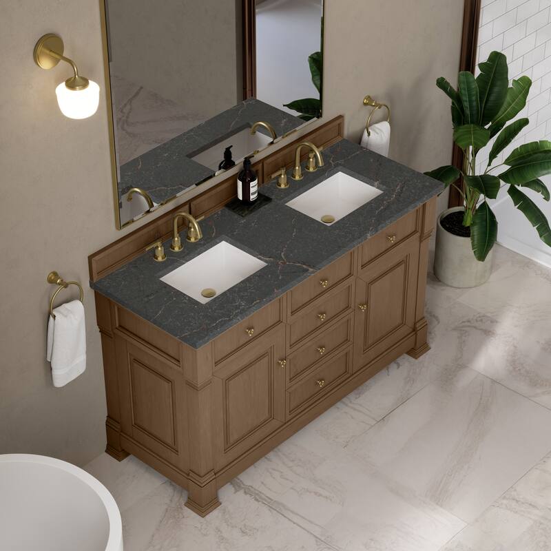 Brookfield 60D" Double Vanity, Pecan - Parisien Bleu