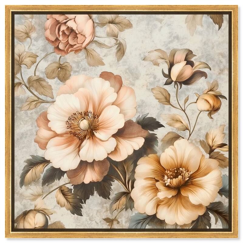 Retro Rose II Canvas by Art Remedy - 20" x 20" - Gold