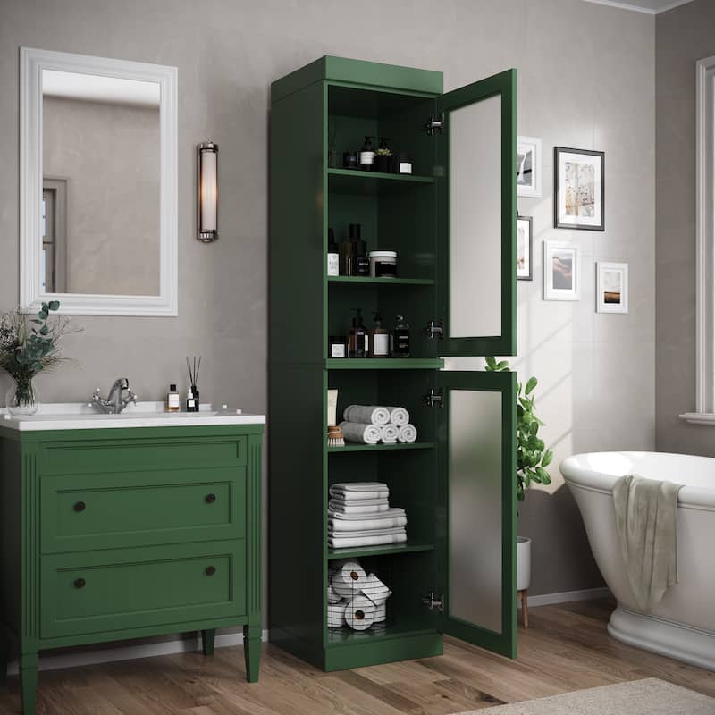 100% Solid Wood 16.5" Bathroom Cabinet with Optional Doors by Palace Imports
