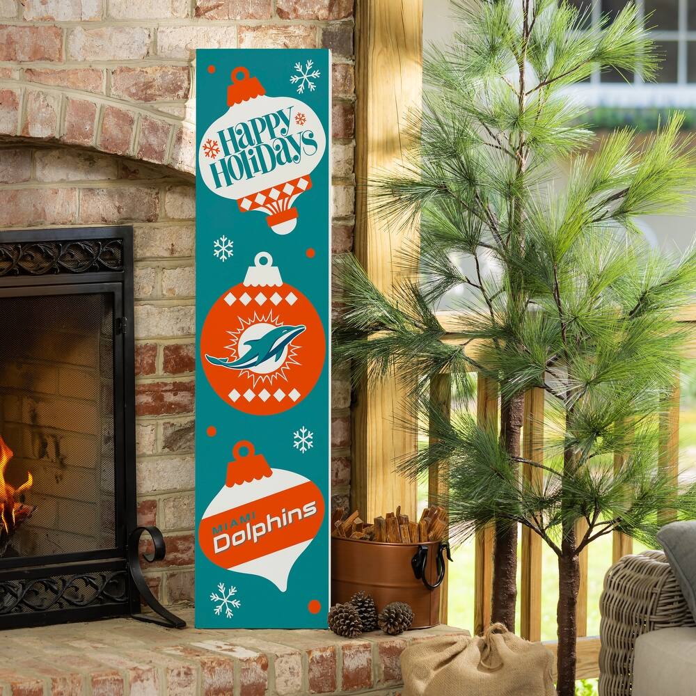 47" Double Sided Seasonal Porch Leaner, Miami Dolphins - 47" x 11.25"