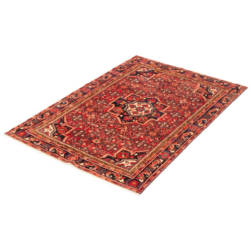 ECARPETGALLERY Hand-knotted Andelz Red Wool Rug - 4'9 x 6'9