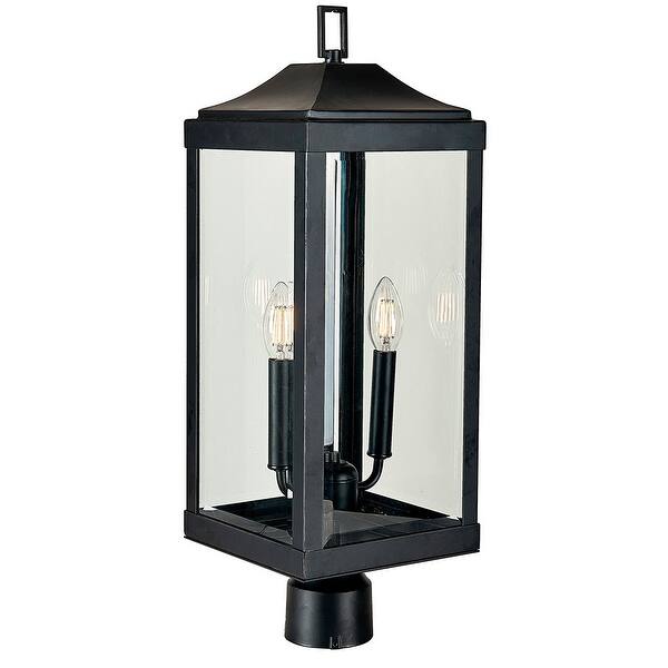 23.4 in. 2-Light Imperial Black Outdoor Post Lantern 23.4 in. 2-Light Imperial Black Outdoor Post Lantern