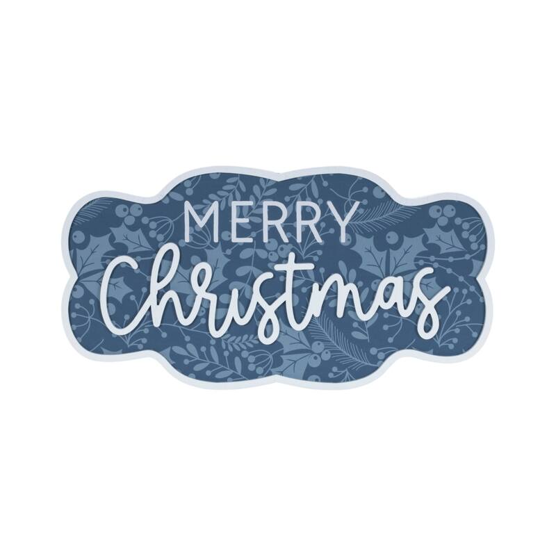 HomeRoots Set of Two Blue And White Christmas Home For The Holidays Wood Wall Decor