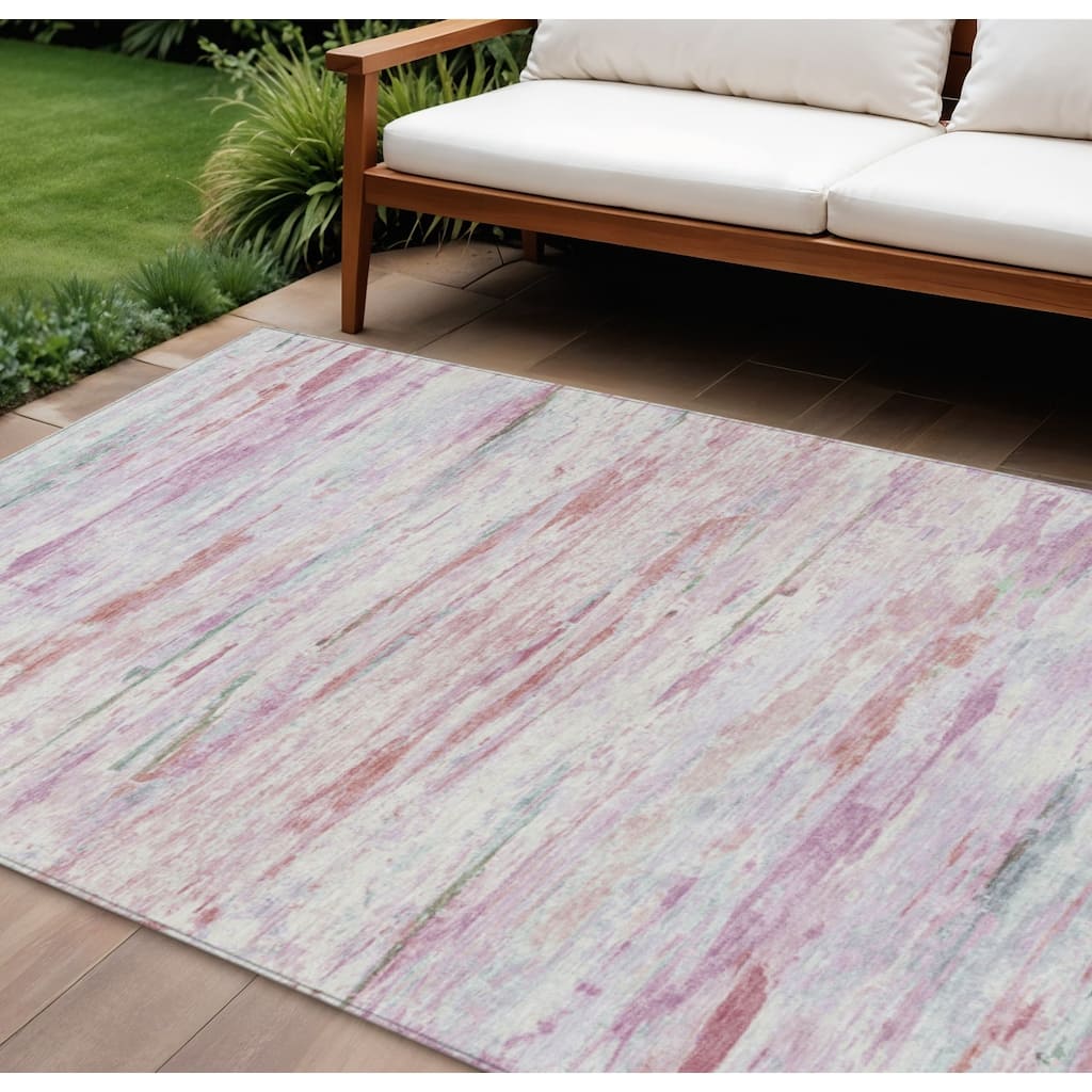 HomeRoots Abstract Transitional Rectangle Outdoor Rug
