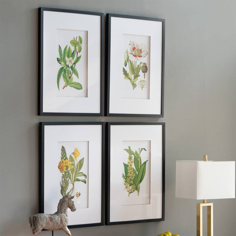Set of 4 Botanical Flower Wall Art